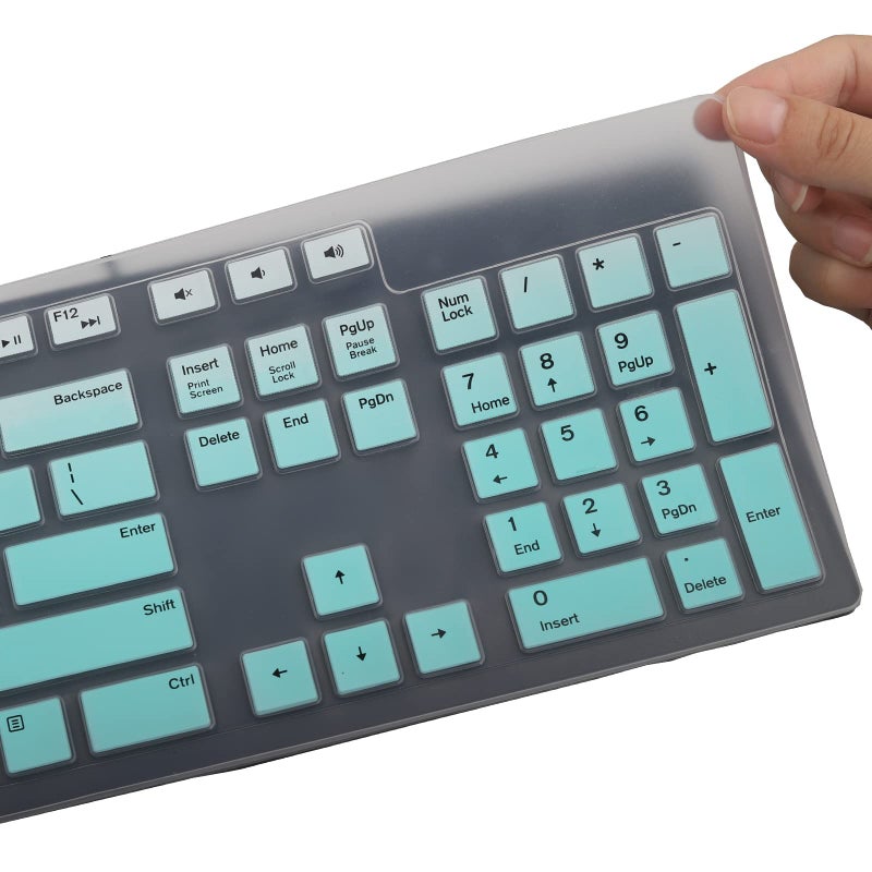 MUBUY-GOL Keyboard Cover Skin for Dell KM636 KB216 KB216t KB216d KB216p Wired & Wireless Keyboard, Dell Optiplex 5250 3050 3240 5460 7450 7050, Dell Inspiron Desktop 24" 27" 5400 5490 7700 7790 3475 3670 3477 - Image 5